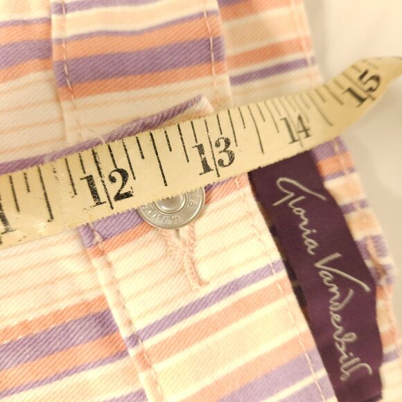 NWT Gloria Vanderbilt Womens 22W 46x20 Pastel Striped High Rise Amanda Capris - Picture 7 of 8